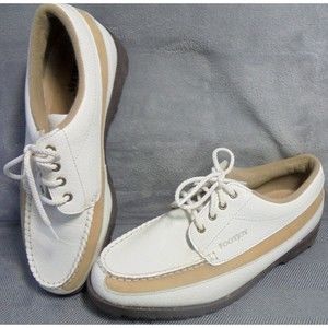 Footjoy Women’s Spikeless Golf Shoes Softjoys 98512 Size 7M Beige Brown